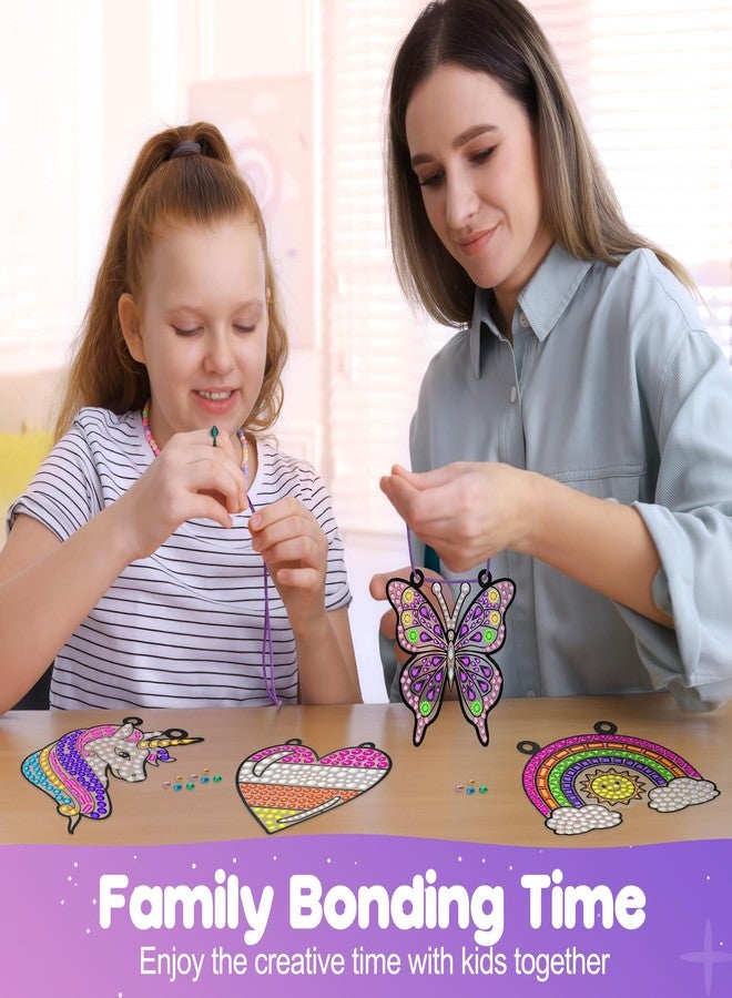 ZIZZ Diamond Painting Suncatcher Kits for Kids, 4PCS Fun Arts and Crafts for Kids Ages 8-12 Boys Girls Crafts Gift for Kids Birthdays Valentine's Day Gifts Ages 6+ - Image 3